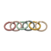 Six link rings linked together, each color. White background. 