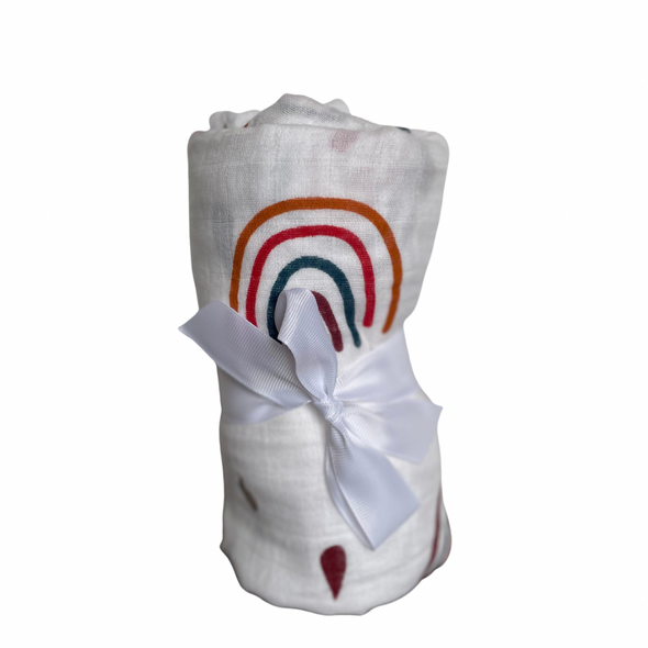 Rainbow Muslin Swaddle Blanket