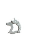 One unicorn silicone toy with white background. Powder gray stone 