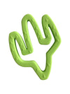 Cactus shaped teething toy lime green white background 